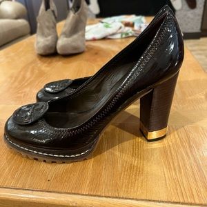 Brown Tory Burch Lug Sole heels